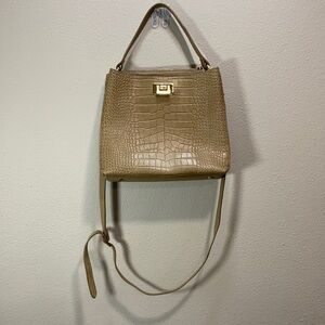 Valentina Fiore aligator crocodile beige‎ bag